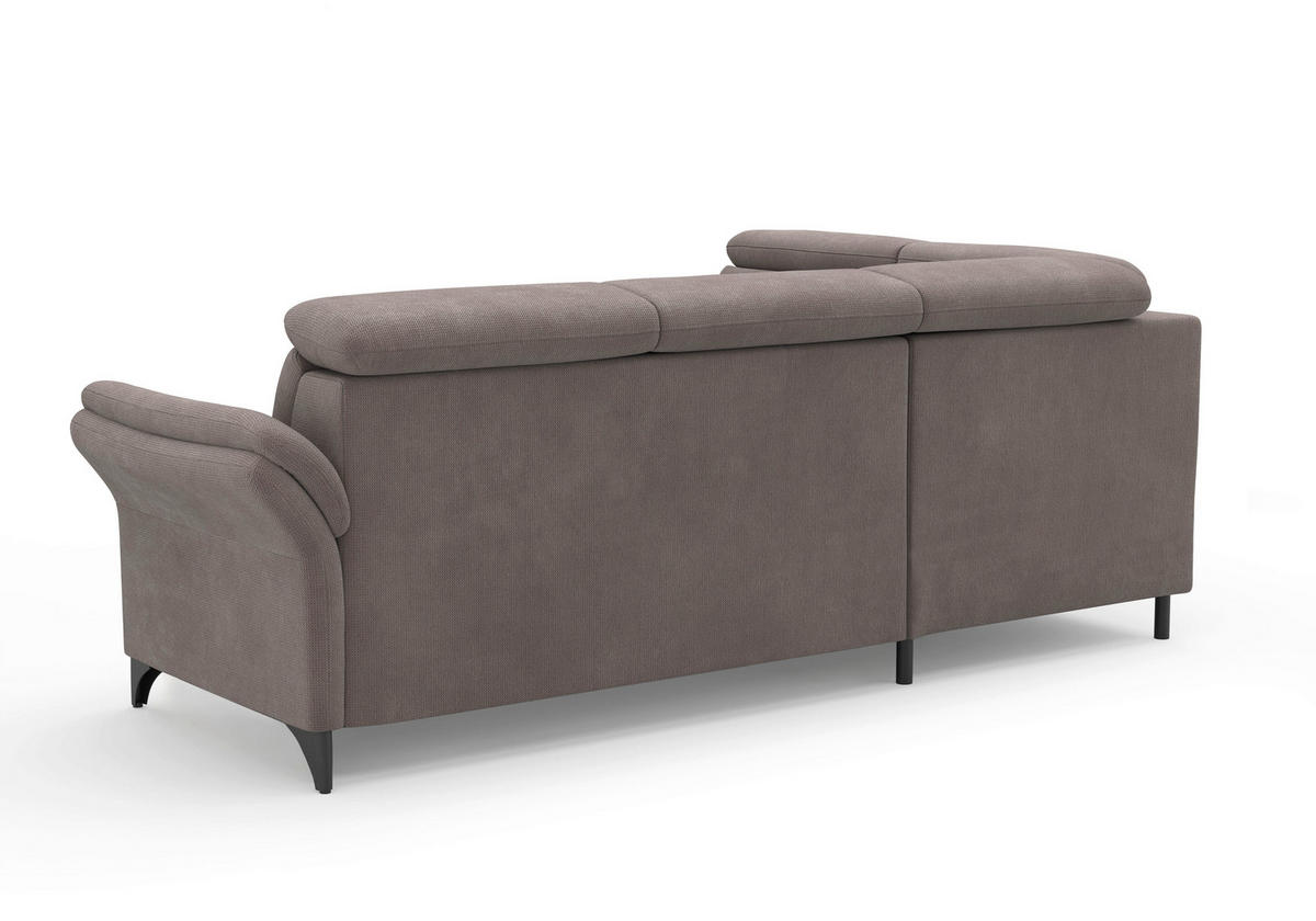 ECKSOFA GLENDALE E in Flachgewebe Taupe  193/247 cm  - Taupe/Schwarz, KONVENTIONELL, Textil/Metall (193/247cm) - Sit & More