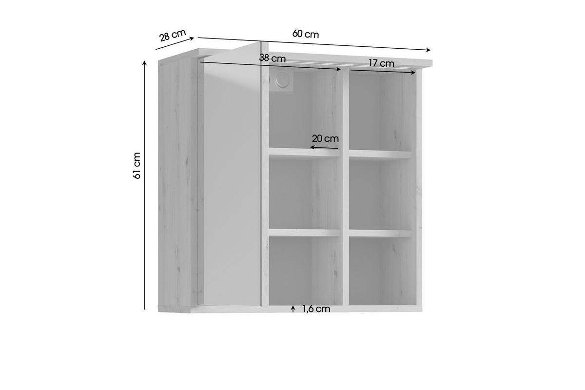 BADEZIMMER  in 60 cm  - Schwarz/Eiche Artisan, MODERN, Holzwerkstoff/Kunststoff (60cm) - MID.YOU