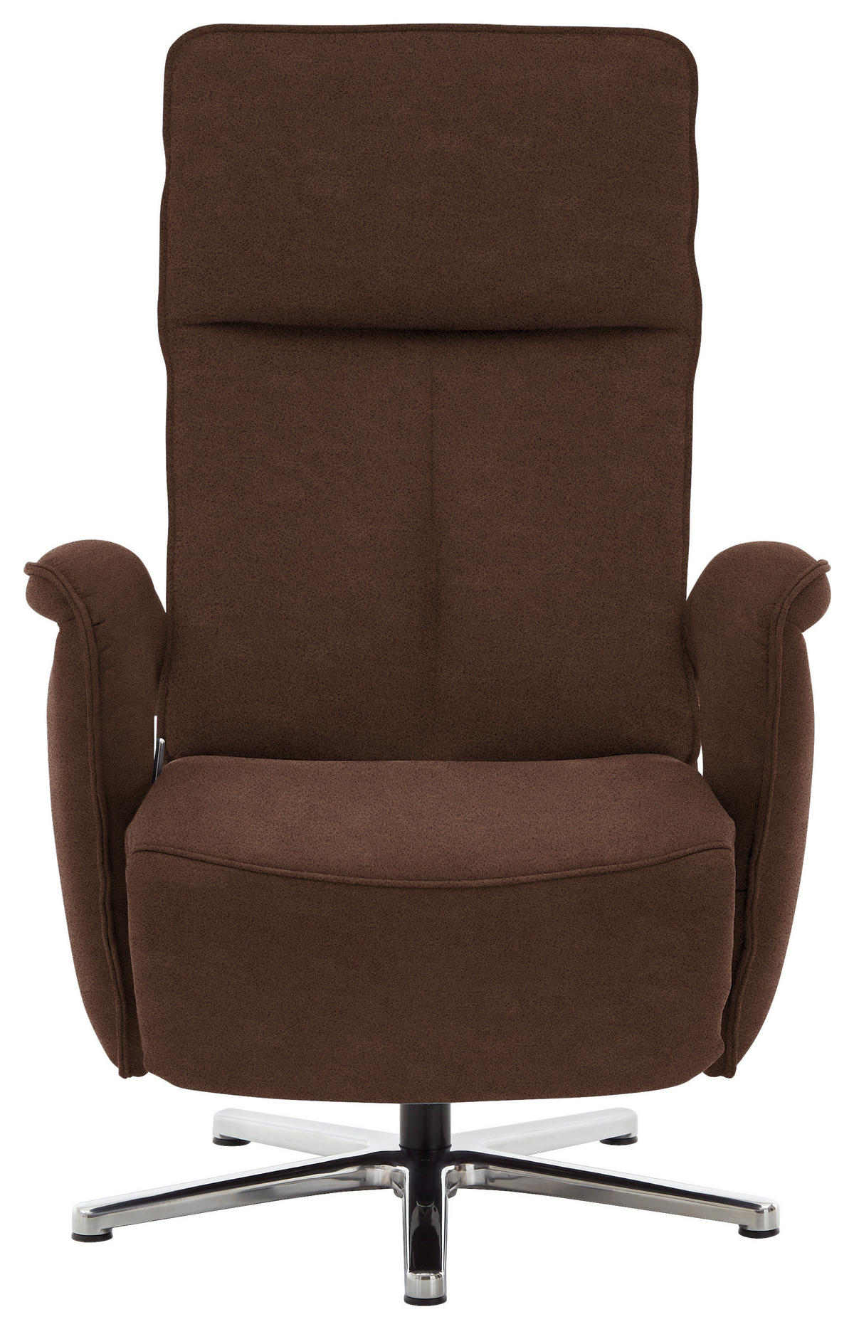RELAXSESSEL Mikrofaser Kopfteilverstellung    - Chromfarben/Braun, Design, Textil/Metall (77/110/87cm) - Valdera