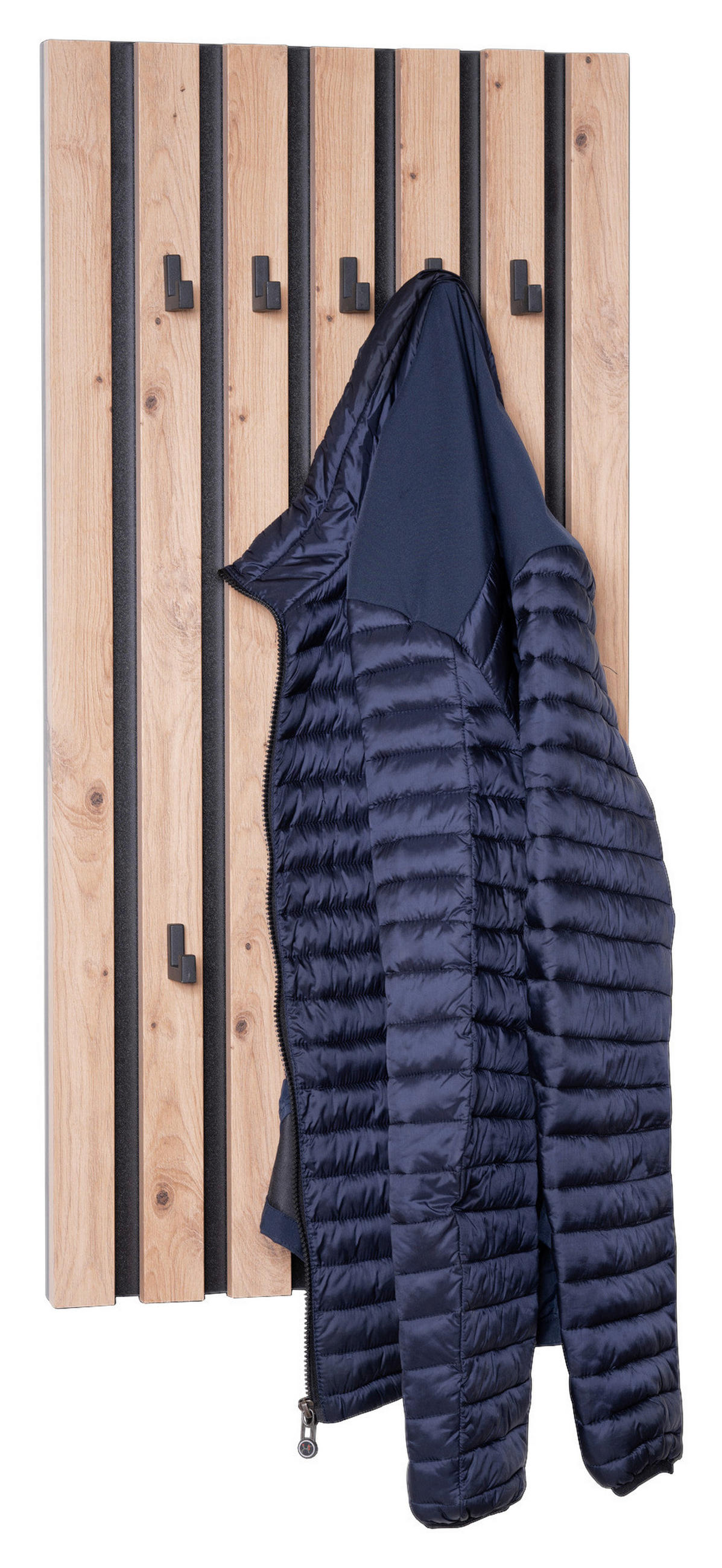 WANDGARDEROBE  in Schwarz, Eiche Artisan  - Schwarz/Eiche Artisan, Design, Holzwerkstoff (45/90/4cm) - Xora