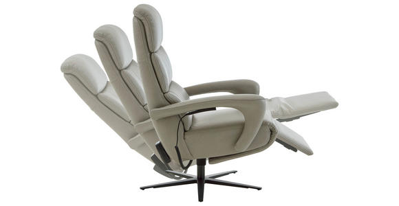 RELAXSESSEL in Leder Greige  - Greige/Schwarz, Design, Leder/Metall (76/110/86cm) - Dieter Knoll