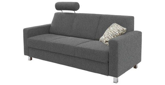 3-SITZER-SOFA  in Flachgewebe Grau  - Chromfarben/Grau, Design, Textil/Metall (195/83/85cm) - Xora