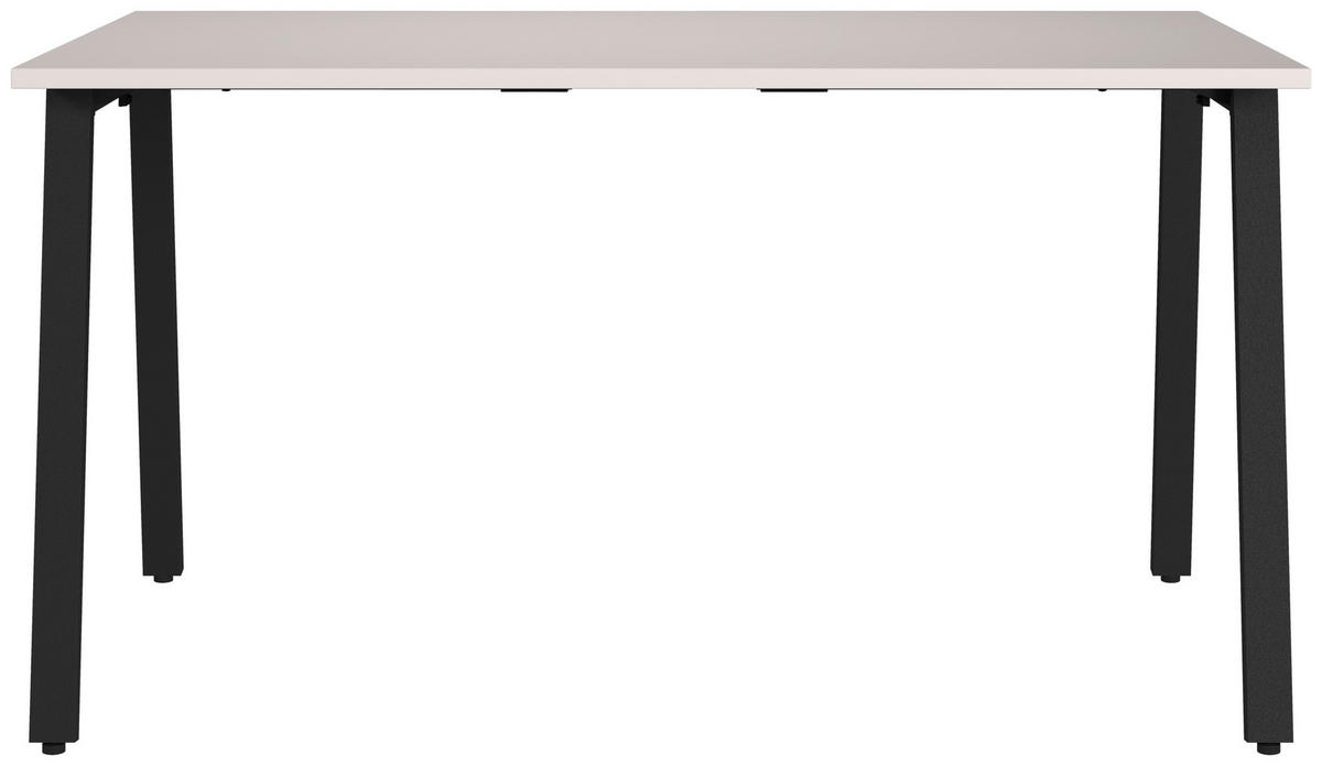 SCHREIBTISCH 140/80/75 cm Schwarz, Kaschmir in verschiedenen Holz-Dekoren erhältlich, justierbare Füsse  - Kaschmir/Schwarz, Modern, Holzwerkstoff/Metall (140/80/75cm) - Novel