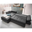 ECKSOFA Grau Webstoff  - Chromfarben/Grau, Design, Kunststoff/Textil (302/187cm) - Carryhome