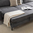 ECKSOFA inkl. Funktion Graphitfarben Velours, Cord  - Schwarz/Graphitfarben, MODERN, Textil/Metall (180/302cm) - Venda