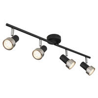 BODOVÉ SVÍTIDLO, 25 W/GU10, 60/8,5/13,5 cm - černá/barvy chromu, Konvenční, kov (60/8,5/13,5cm) - Globo