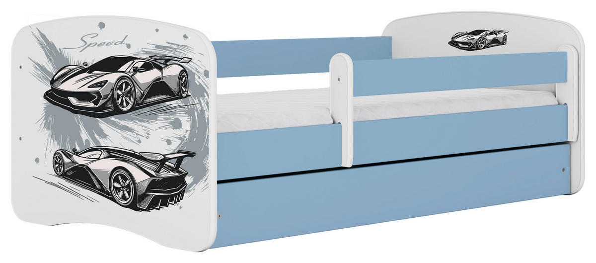 KINDER-/JUNIORBETT 80/160 cm  in Blau, Weiß  - Blau/Birkefarben, MODERN, Holz/Holzwerkstoff (80/160cm) - MID.YOU