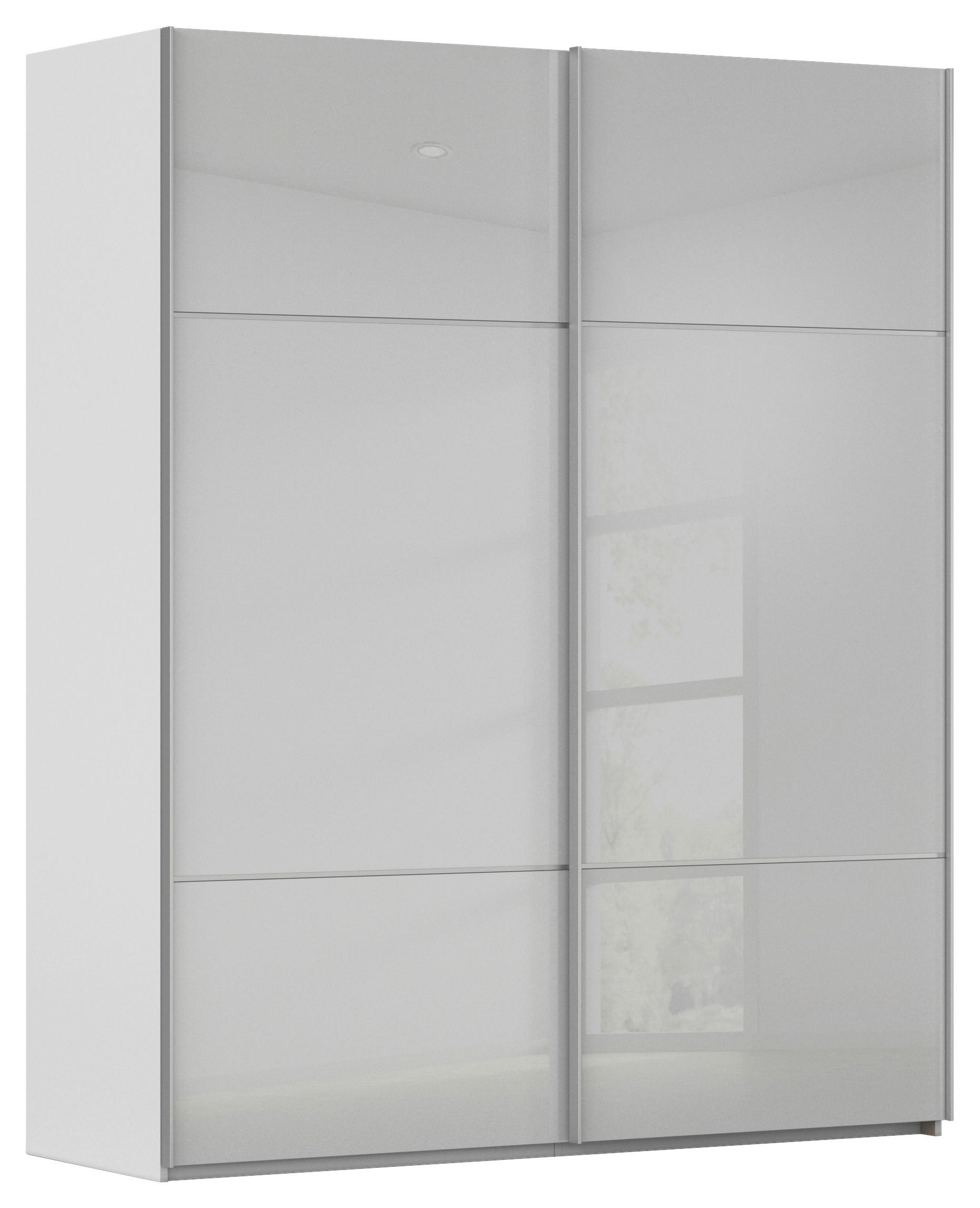 SCHWEBETÜRENSCHRANK 162/223/68 cm,  in Grau, 2 Tür(en)  - Alufarben/Grau, KONVENTIONELL, Glas/Holzwerkstoff (162/223/68cm) - Novel