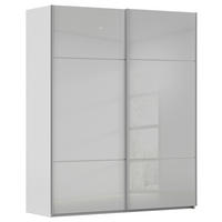 SCHWEBETÜRENSCHRANK 162/223/68 cm,  in Grau, 2 Tür(en)  - Alufarben/Grau, KONVENTIONELL, Glas/Holzwerkstoff (162/223/68cm) - Novel
