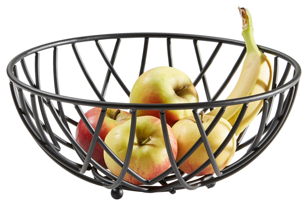 OBSTKORB  - Schwarz, Basics, Metall (30/13cm) - Justinus