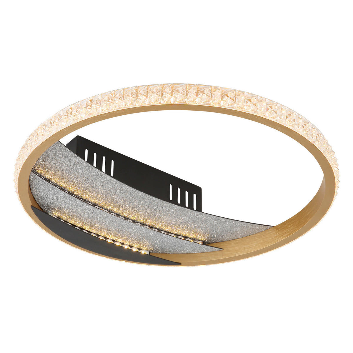 LED-DECKENLEUCHTE 29.5/6 cm   - Goldfarben/Schwarz, Design, Kunststoff/Metall (29.5/6cm) - Globo