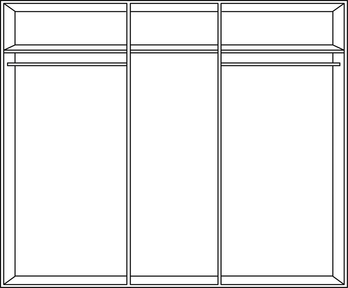 DREHTÜRENSCHRANK 265/207/60 cm 5-türig Weiß  - Silberfarben/Weiß, Design, Glas/Holzwerkstoff (265/207/60cm) - SetOne by Musterring