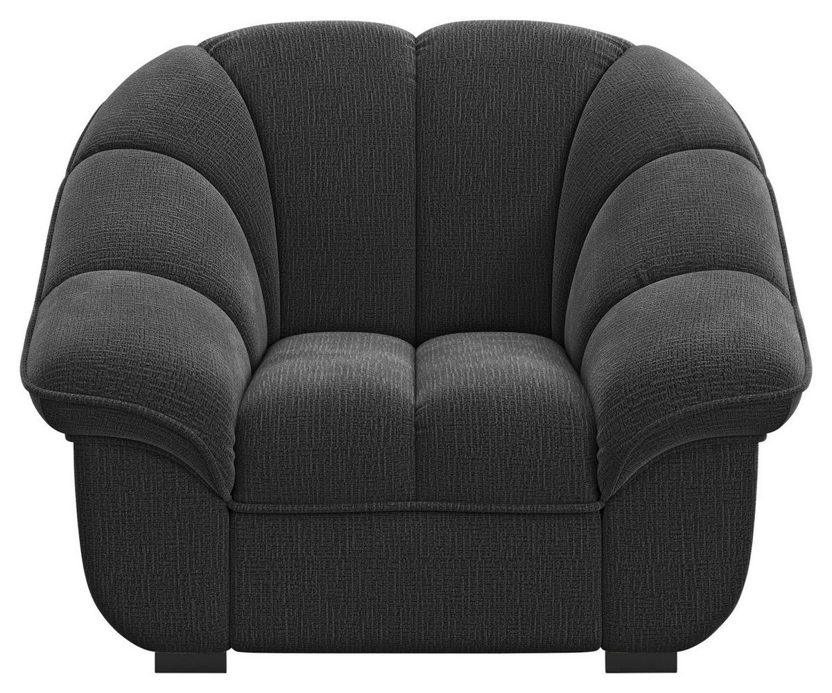 SESSEL in Chenille Schwarz  - Schwarz, KONVENTIONELL, Kunststoff/Textil (110/88/104cm) - Welnova