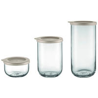 VORRATSGLÄSERSET 3-teilig  - Transparent/Beige, Basics, Glas/Kunststoff - Blomus