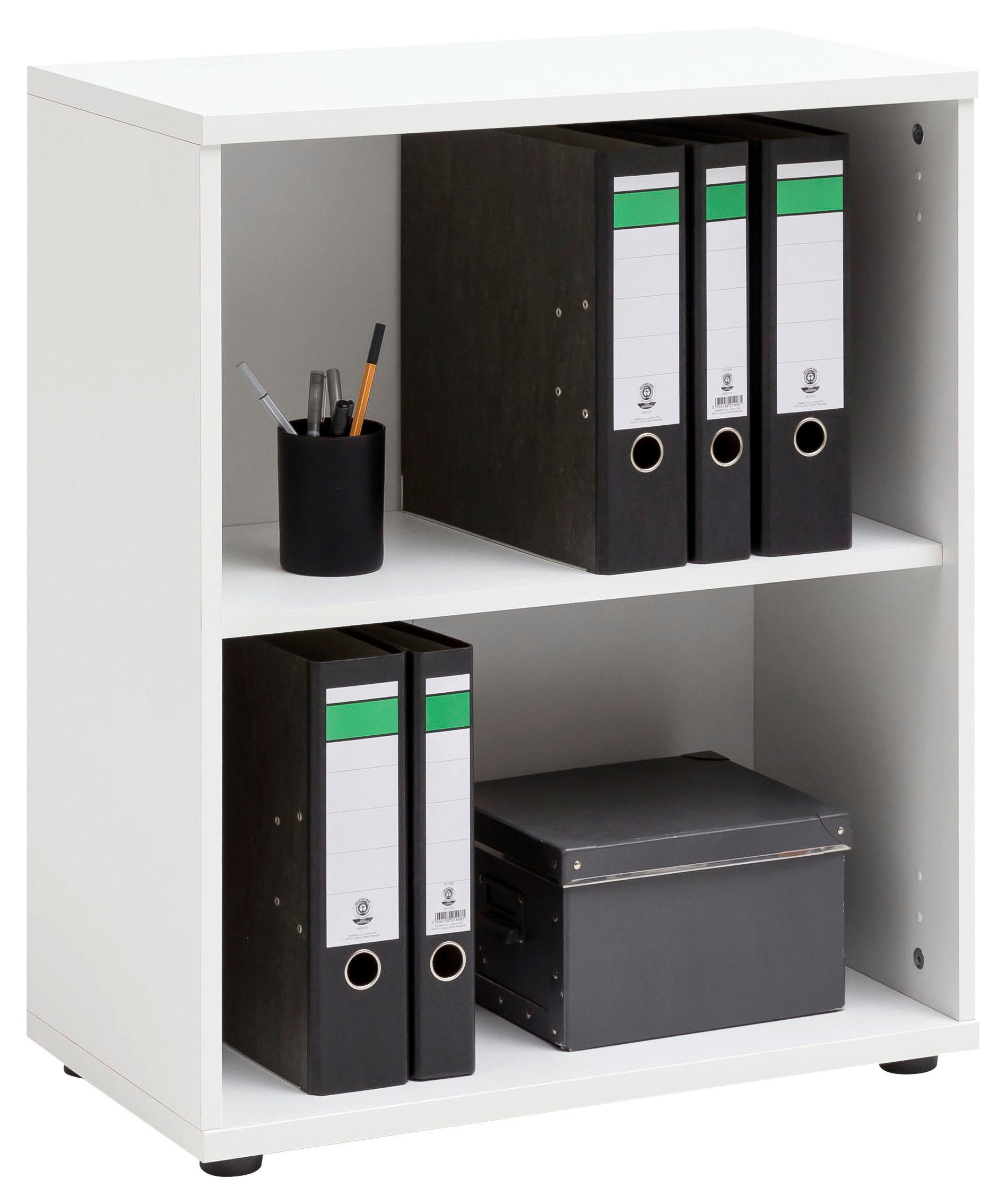 AKTENREGAL Weiß  - Schwarz/Weiß, Basics, Holzwerkstoff/Kunststoff (65,1/77,3/34,5cm) - MID.YOU
