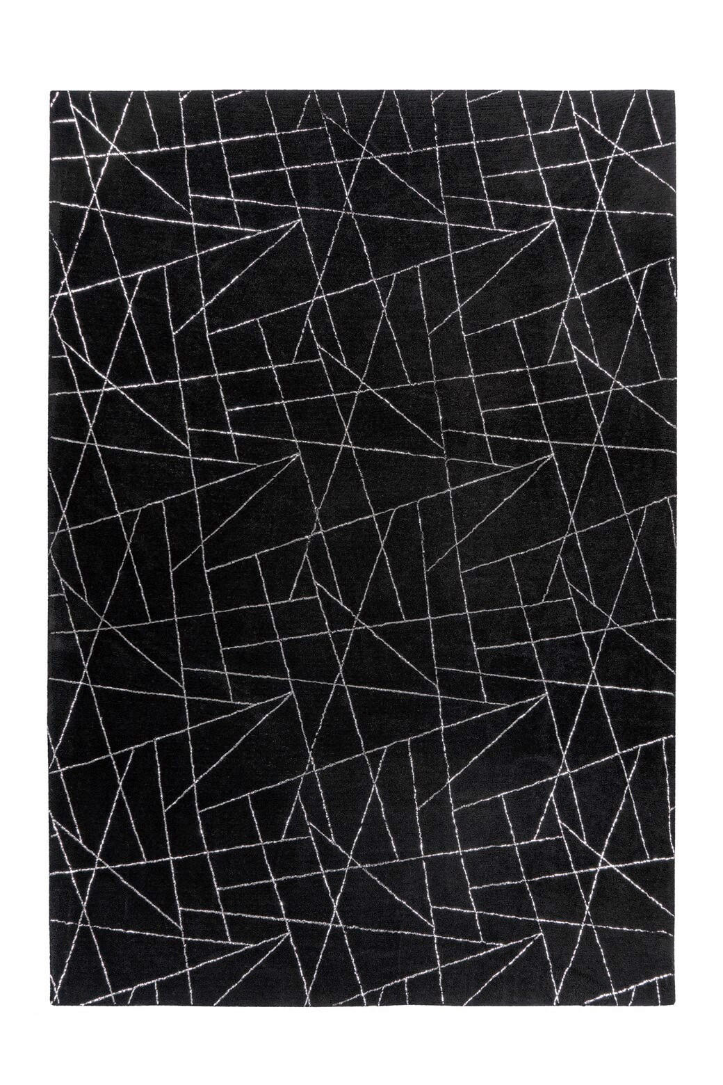LÄUFER 80/150 cm Bijou 125 Schwarz / Silber Schwarz, Silberfarben  - Silberfarben/Schwarz, KONVENTIONELL, Textil (80/150cm)