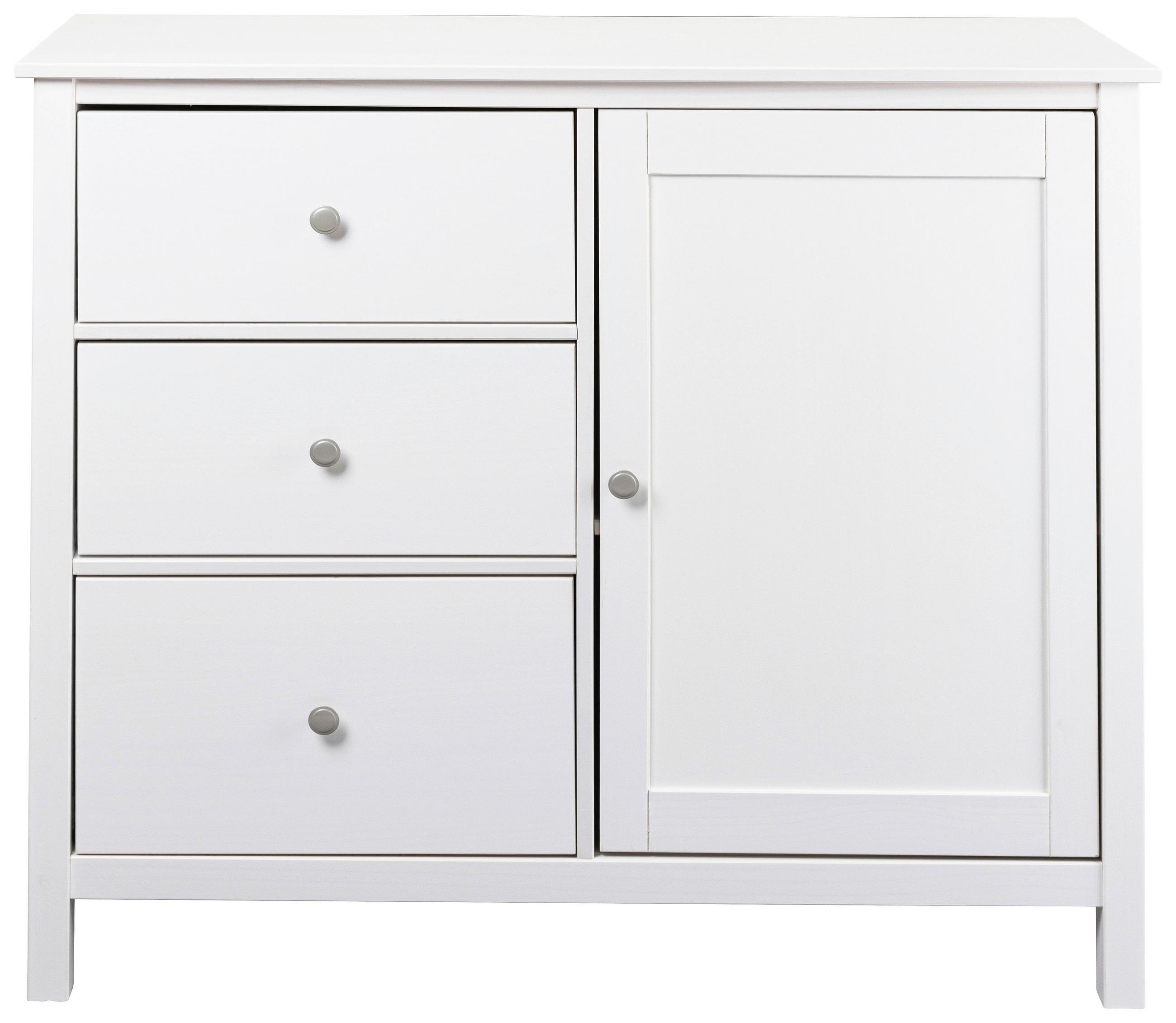 KOMODA, bela  - srebrne barve/bela, Design, kovina/les (110/96/40cm) - Livetastic