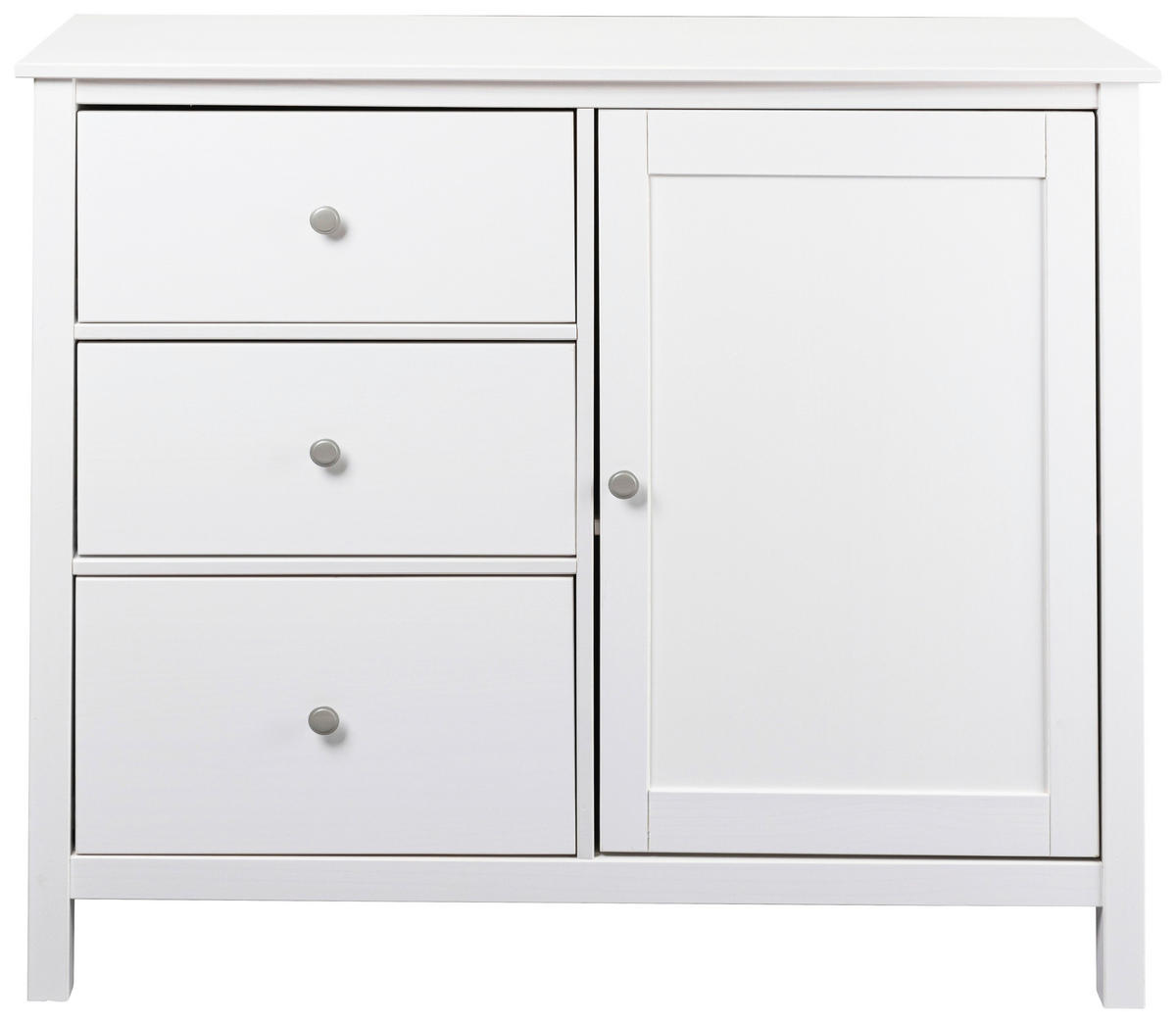 KOMODA, bela  - srebrne barve/bela, Design, kovina/les (110/96/40cm) - Livetastic