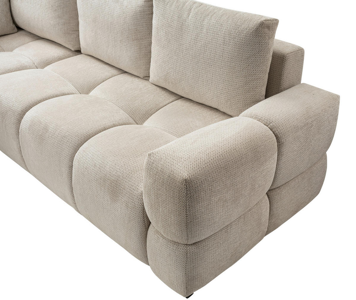 SEDEŽNA GARNITURA, bež  - črna/bež, Design, kovina/tekstil (267/74-90/185cm) - Hom`in