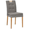STUHL Webstoff Eichefarben, Taupe Eiche massiv  - Taupe/Eichefarben, KONVENTIONELL, Holz/Textil (47/91,5/59cm) - Celina Home