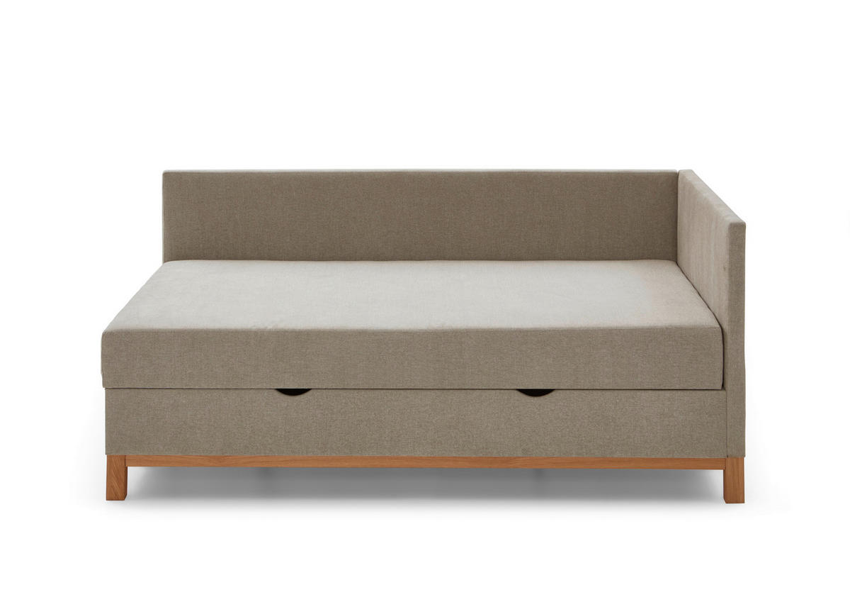 BOXBETT 90/200 cm  in Taupe  - Taupe/Eichefarben, Design, Holz/Textil (90/200cm) - Boxxx