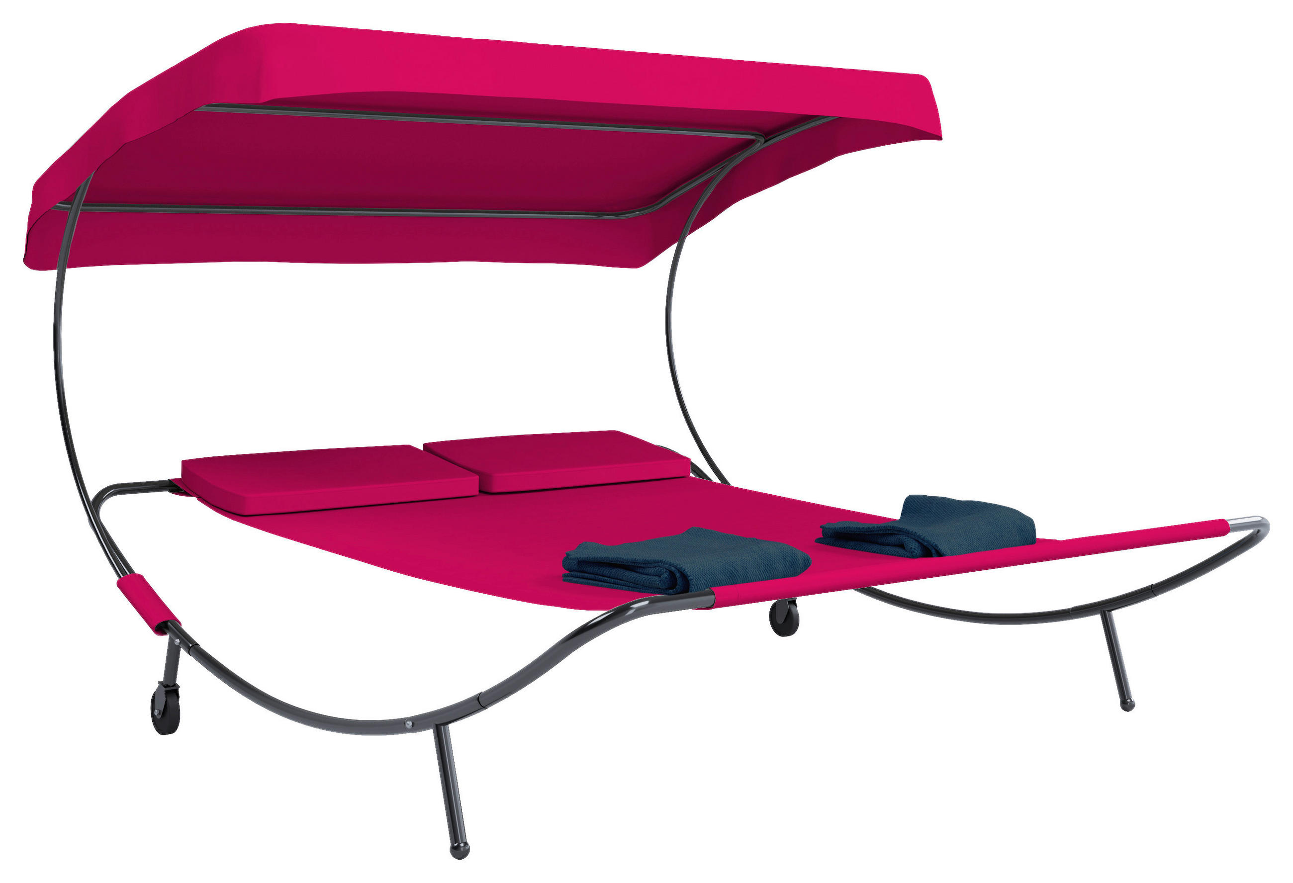 DOPPELLIEGE 130/137/200 cm - Rot, Basics, Textil/Metall (130/137/200cm) - MID.YOU