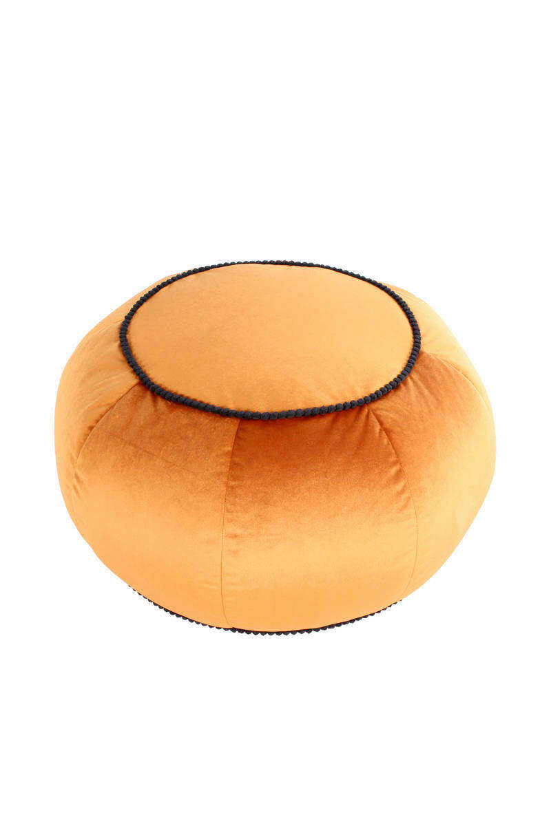 POUF Samt 65/35/65 cm  - Orange/Bronzefarben, MODERN, Textil (65/35/65cm) - Kayoom