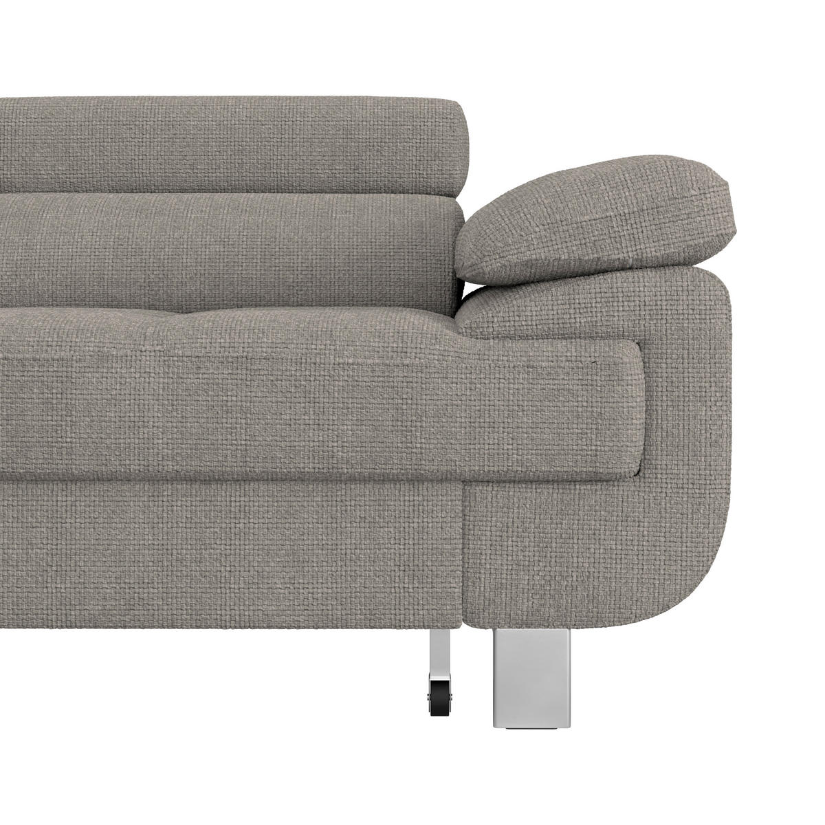 ECKSOFA in Drell Taupe  - Taupe, Modern, Textil/Metall (230/270cm) - MID.YOU