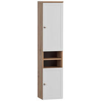 DULAP MEDIU 30,3/138,3/25,4 cm  - culoare nichel/alb, Basics, metal/material pe bază de lemn (30,3/138,3/25,4cm) - Stylife