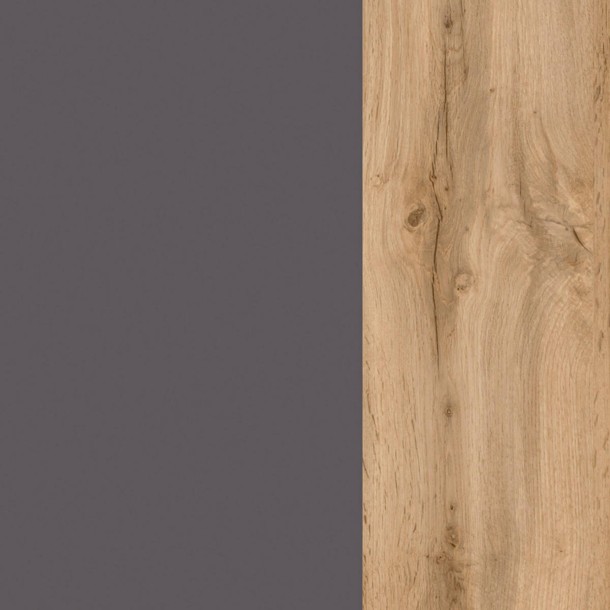 MIDISCHRANK 60/130/35 cm  - Eiche Wotan/Graphitfarben, Natur, Holzwerkstoff (60/130/35cm) - Xora