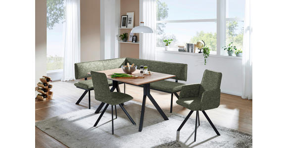 ECKBANK 140/180 cm in Grün, Schwarz - Schwarz/Grün, MODERN, Textil/Metall (140/180cm) - Cantus
