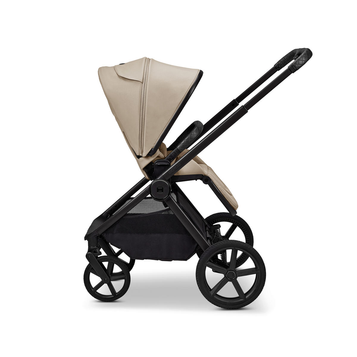 KINDERWAGENSET GIO FOLD ETPU SET  - Sandfarben/Schwarz, Basics, Textil/Metall (120/58/92cm) - Moon Edition