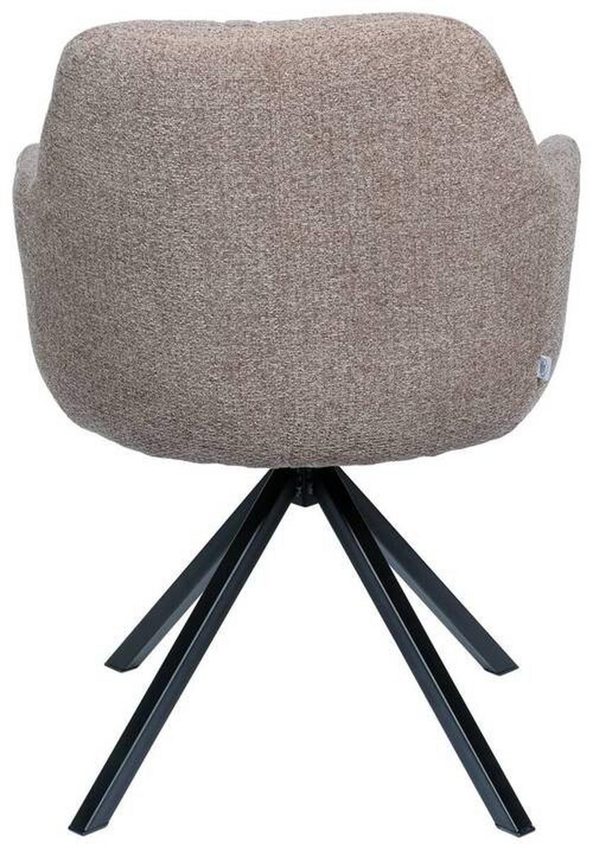 ARMLEHNSTUHL  in Stahl Chenille  - Taupe/Schwarz, Design, Textil/Metall (57/85,5/65cm) - Voleo