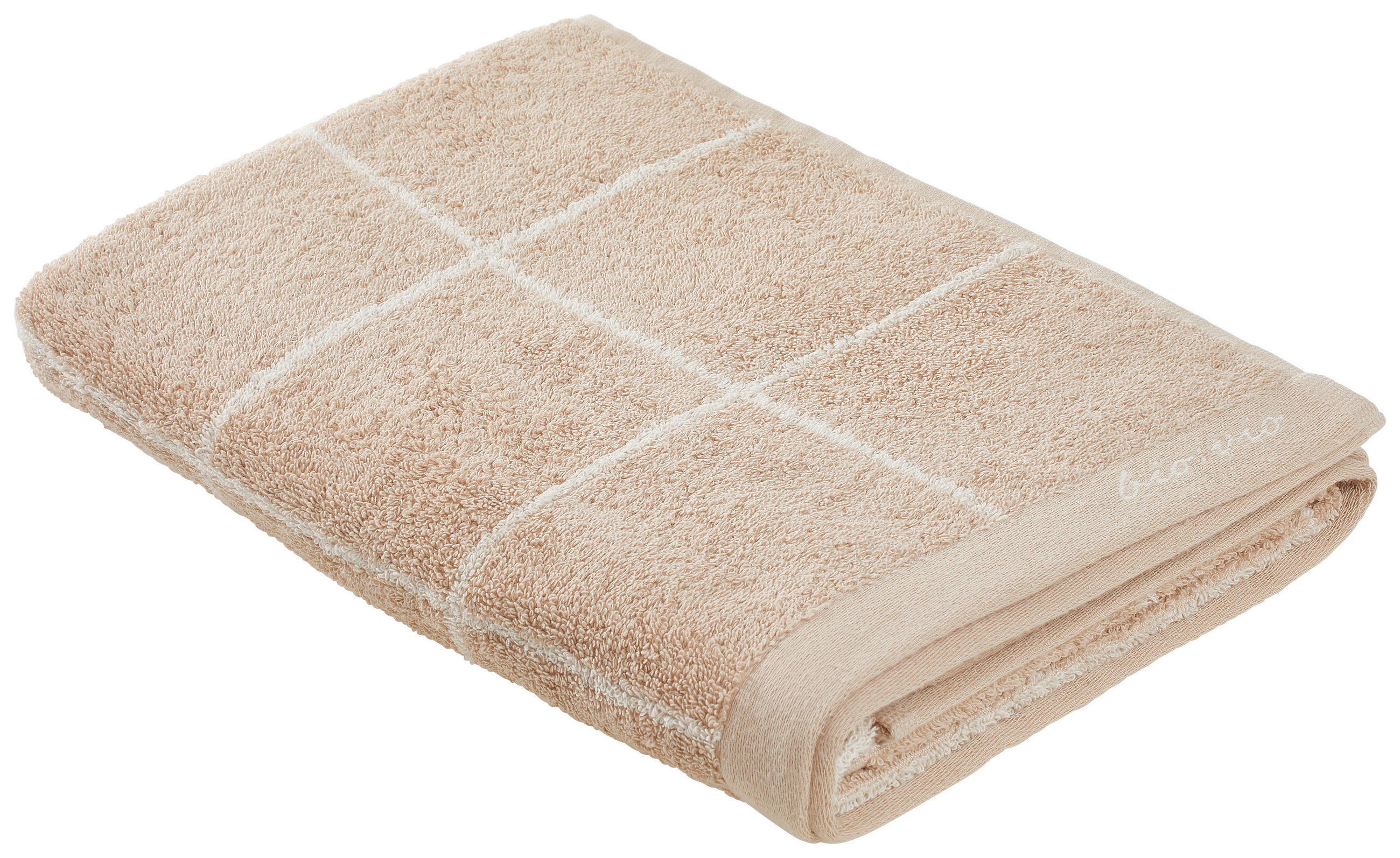 DUSCHTUCH 70/140 cm  - Taupe/Weiß, Natur, Textil (70/140cm) - Bio:Vio