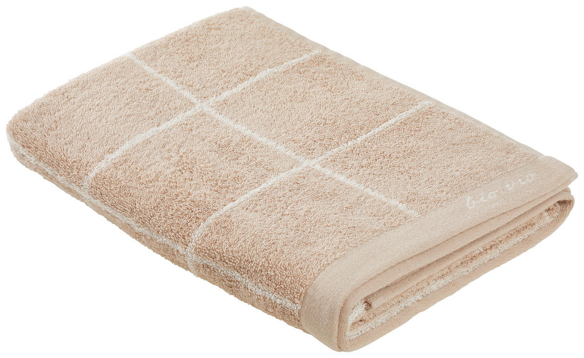 DUSCHTUCH 70/140 cm  - Taupe/Weiß, Natur, Textil (70/140cm) - Bio:Vio