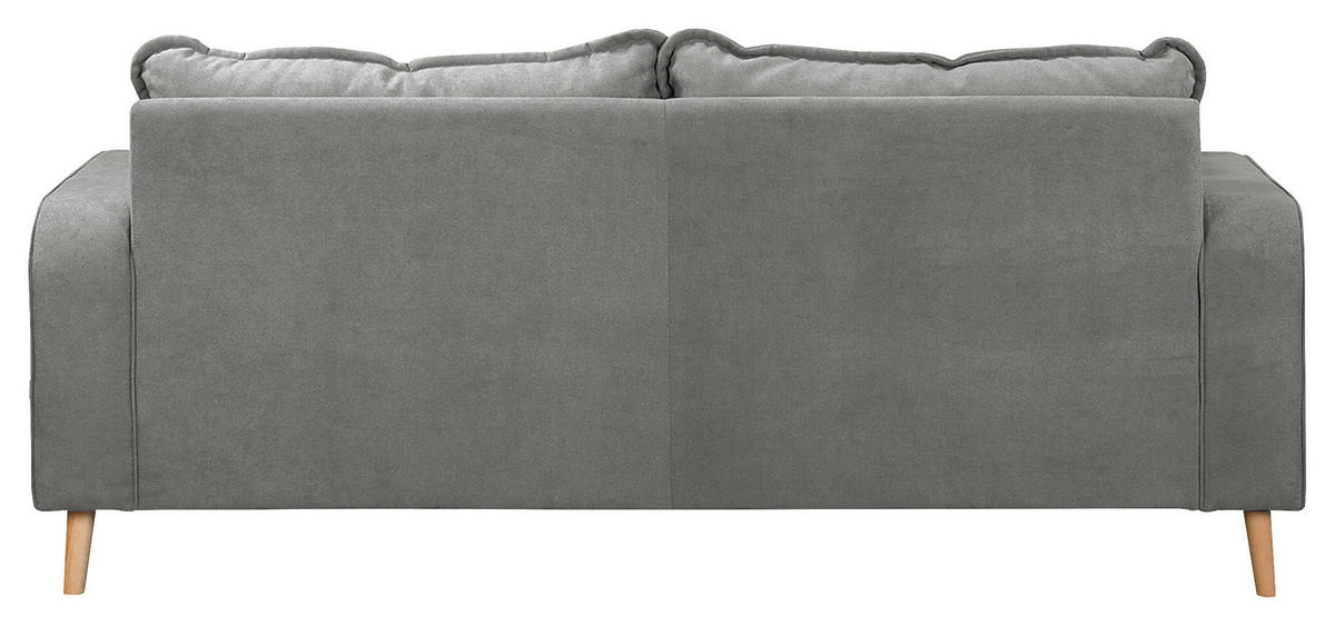 3-SITZER-SOFA Mikrofaser Grau  - Wengefarben/Grau, Design, Holz/Textil (193/86/87cm) - Livetastic