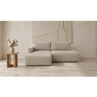 ECKSOFA FREDO Beige Bouclé  - Beige/Schwarz, Design, Kunststoff/Textil (150/233cm) - MID.YOU