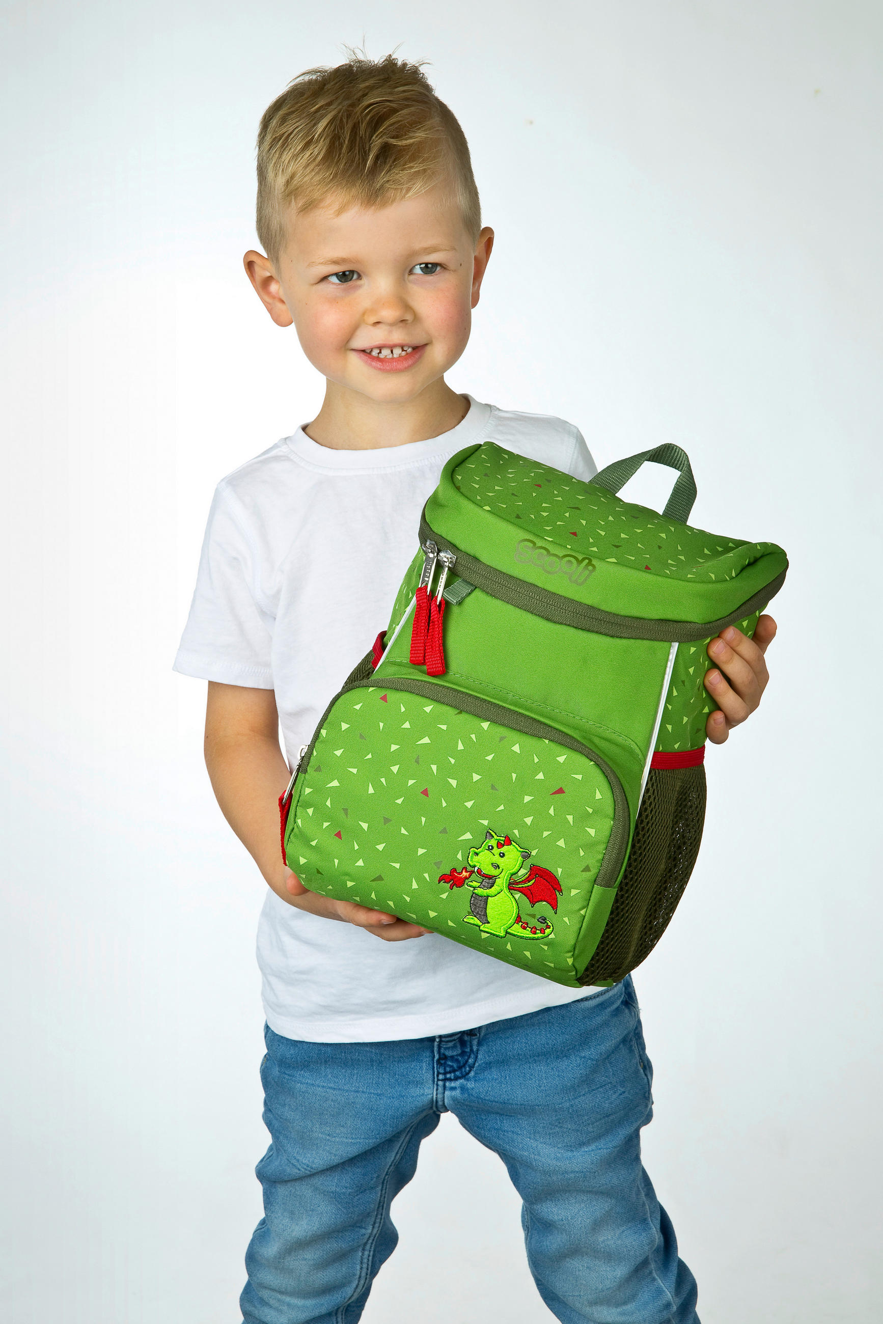 KINDERRUCKSACK Scooli Mini Me Diego Dragon  - Grün, Basics, Textil (20/29/13cm)