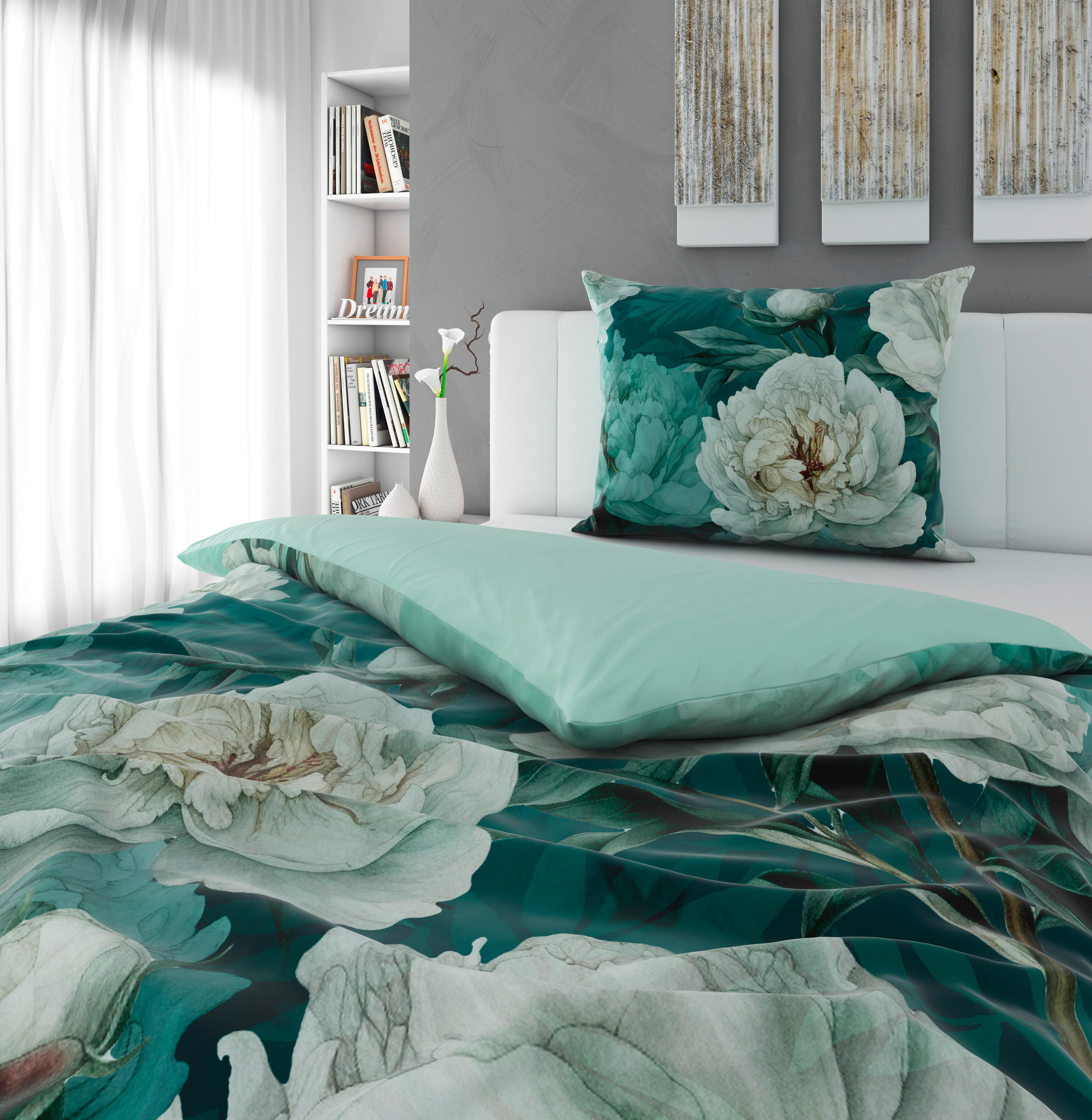 POSTELJINA KATE 140/200 cm saten mintzelena  - mintzelena, Konvencionalno, tekstil (140/200cm) - Esposa