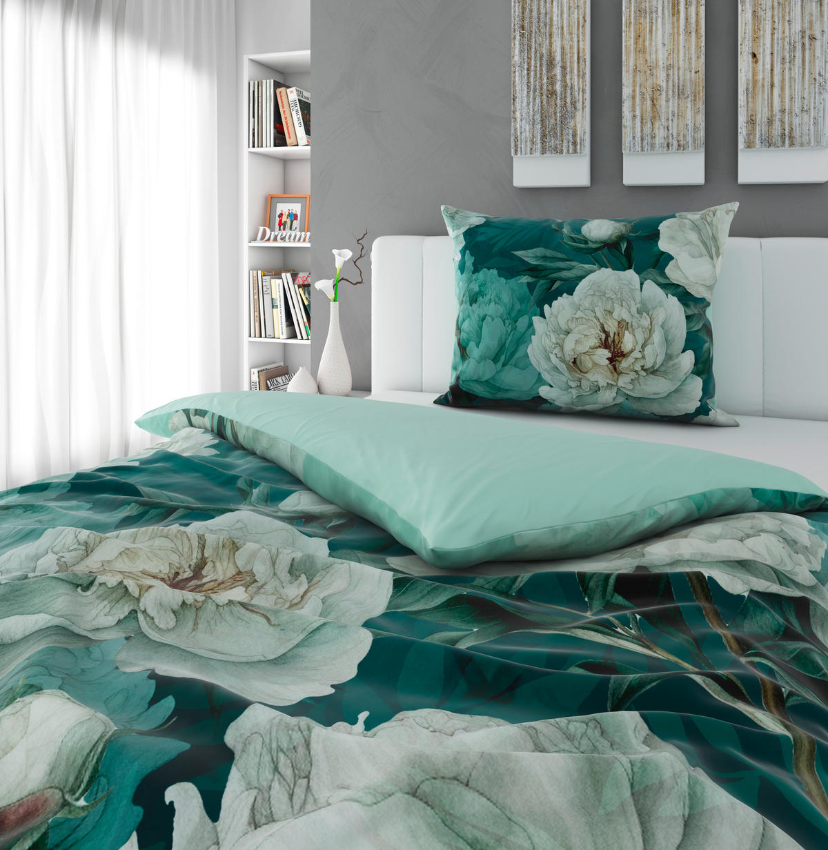POSTELJINA KATE 140/200 cm saten mintzelena  - mintzelena, Konvencionalno, tekstil (140/200cm) - Esposa