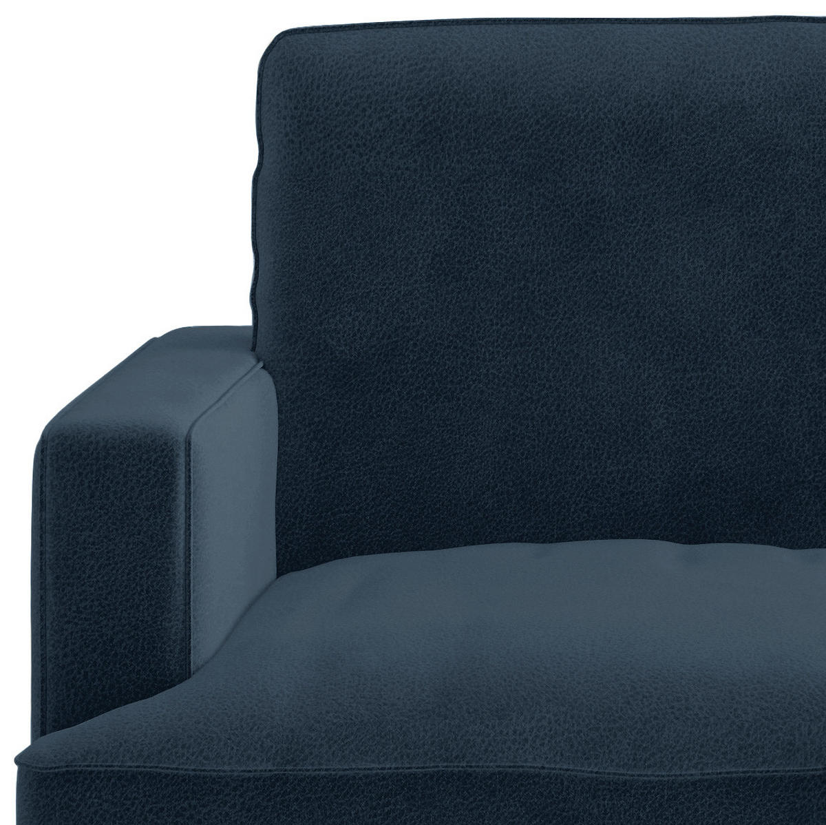 ECKSOFA in Flachgewebe Dunkelblau  - Schwarz/Dunkelblau, Design, Textil/Metall (250/202cm) - Livetastic
