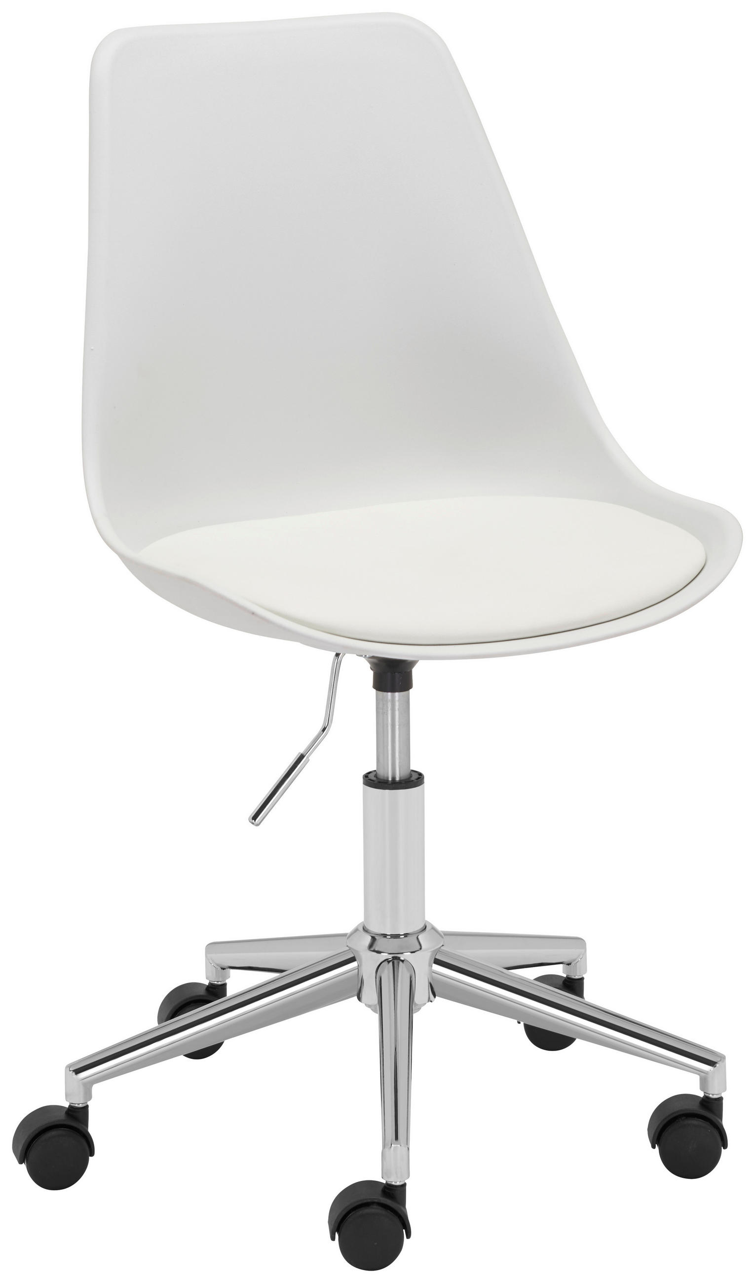 MLADINSKI VRTLJIVI STOL kovina, umetna masa, tekstil bela  - barve kroma/bela, Basics, kovina/umetna masa (57,5/82-92/47cm) - Carryhome