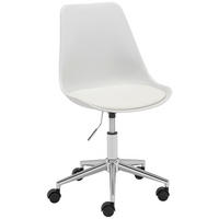 MLADINSKI VRTLJIVI STOL kovina, umetna masa, tekstil bela  - barve kroma/bela, Basics, kovina/umetna masa (57,5/82-92/47cm) - Carryhome