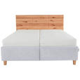 POLSTERBETT Matratze, Lattenrost, Bettkasten Silberfarben, Buchefarben 180/200 cm  - Buchefarben/Silberfarben, Design, Holz/Textil (180/200cm) - Valnatura