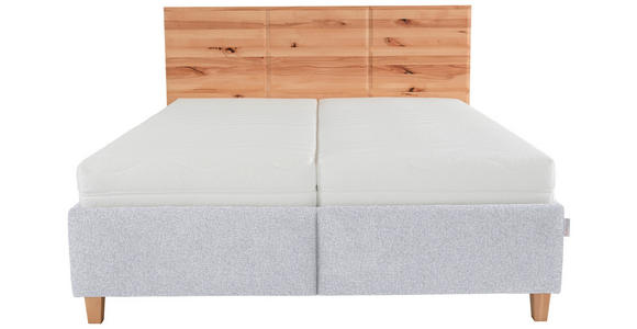 POLSTERBETT Matratze, Lattenrost, Bettkasten Silberfarben, Buchefarben 180/200 cm - Buchefarben/Silberfarben, Design, Holz/Textil (180/200cm) - Valnatura