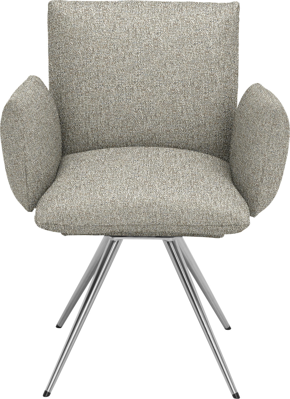 ARMLEHNSTUHL  Lederauswahl, Stoffauswahl Webstoff  - Sandfarben/Edelstahlfarben, Natur, Textil/Metall (72/90/65cm) - Venjakob