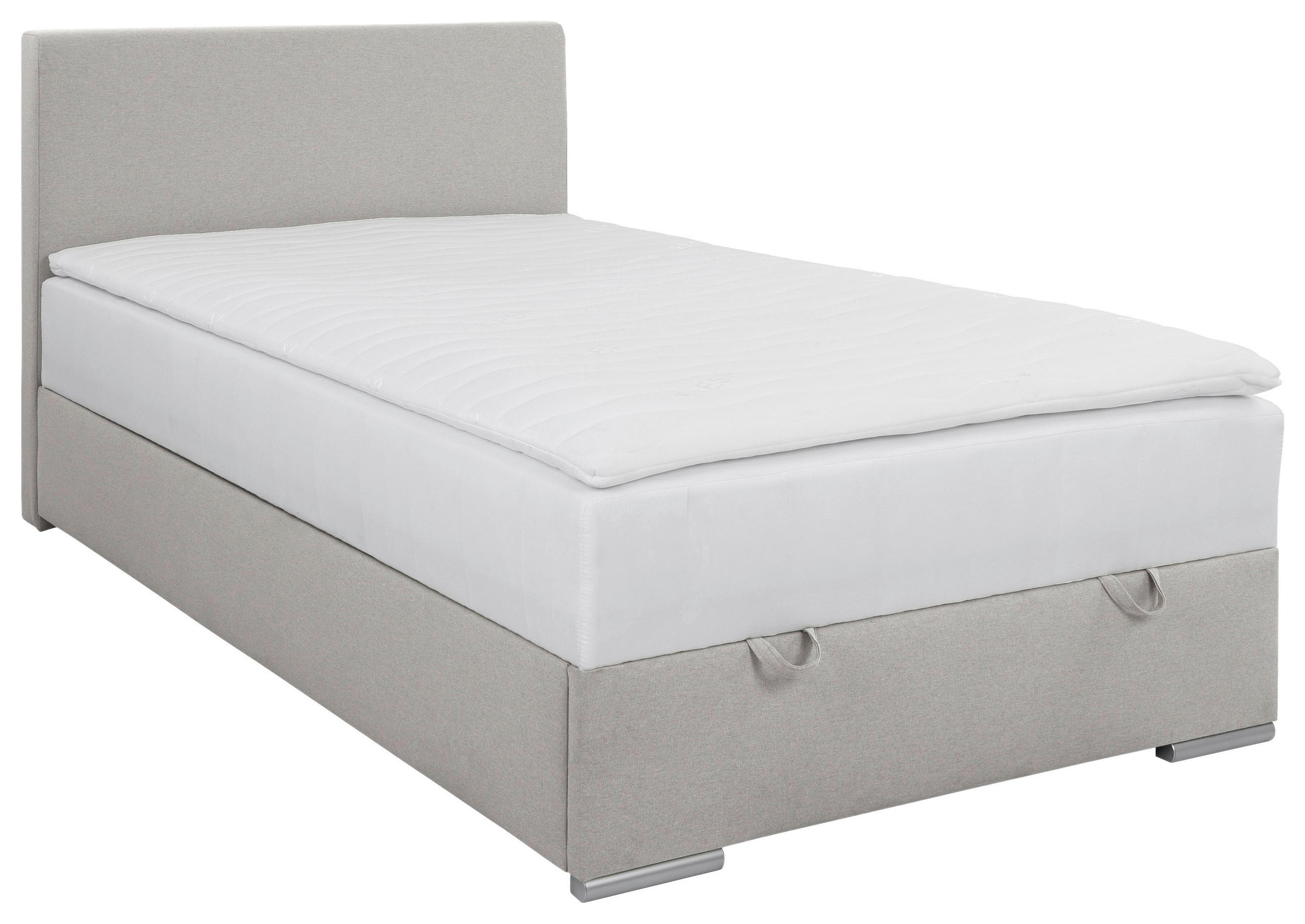 BOXBETT 120/200 cm  in Ecru  - Chromfarben/Ecru, KONVENTIONELL, Kunststoff/Textil (120/200cm) - Carryhome