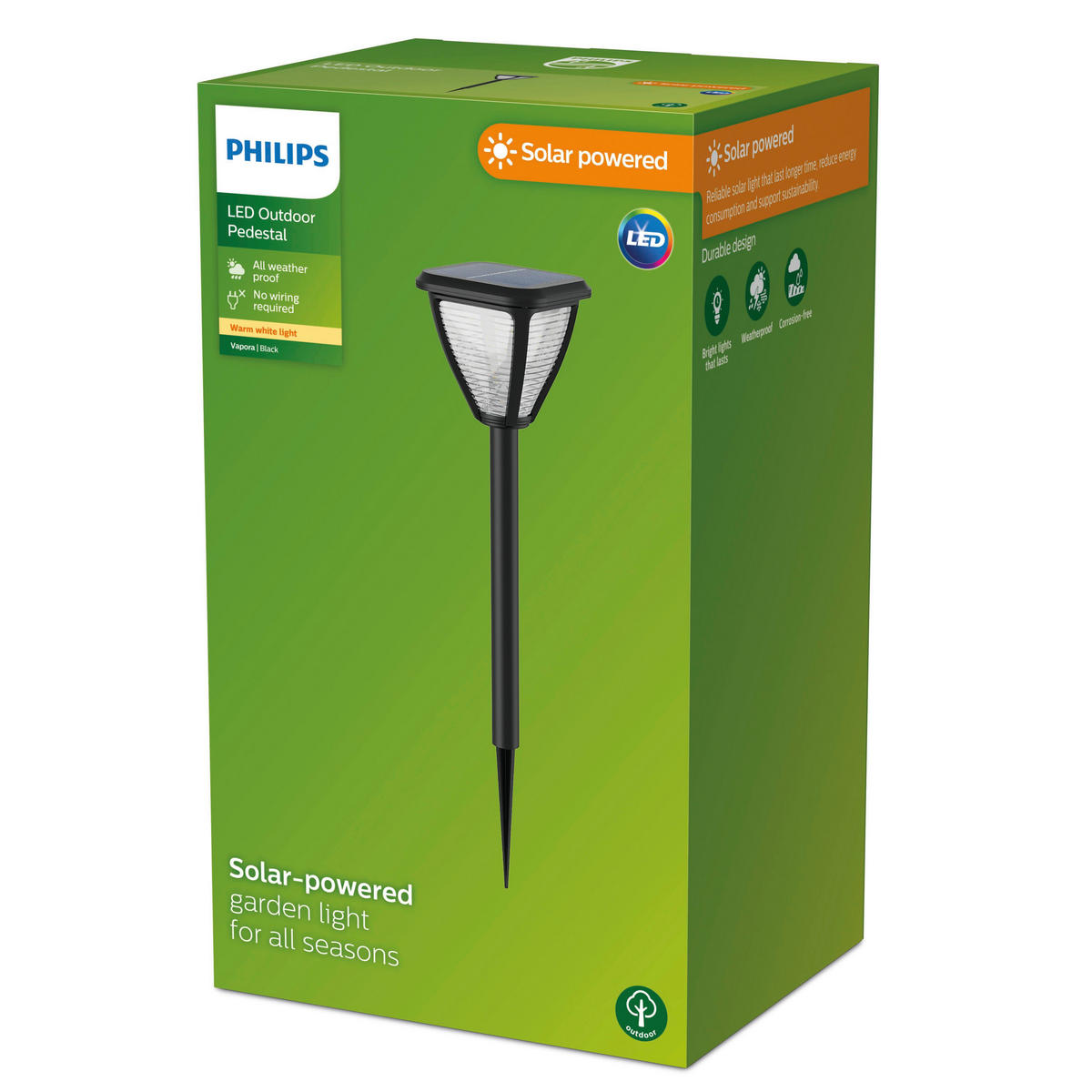 SOLARLEUCHTE 13/54/13 cm   - Schwarz, KONVENTIONELL, Kunststoff (13/54/13cm) - Philips
