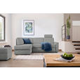 ECKSOFA  in Webstoff Hellgrau  165/224 cm  - Hellgrau/Schwarz, KONVENTIONELL, Kunststoff/Textil (165/224cm) - Xora