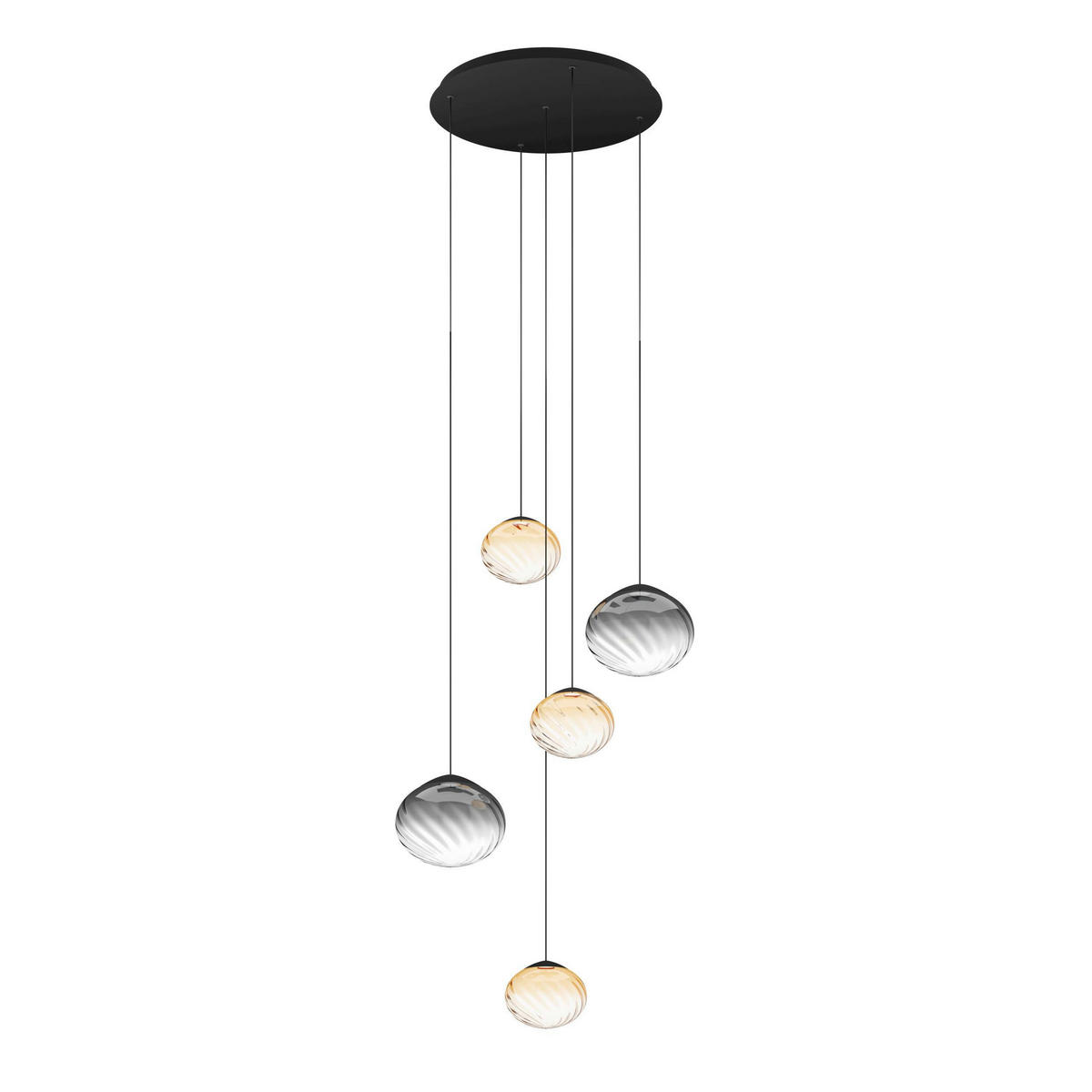 LED-HÄNGELEUCHTE 68/180 cm   - Klar/Schwarz, Design, Glas/Metall (68/180cm) - Eglo
